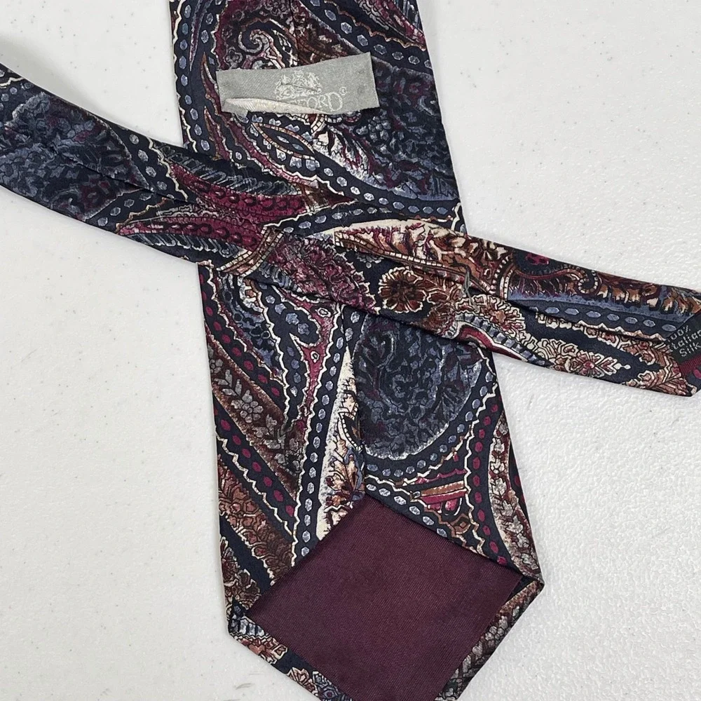 Vintage Stafford Paisley Silk Tie Multicolor Italian Silk Geometric Pattern 90s‎